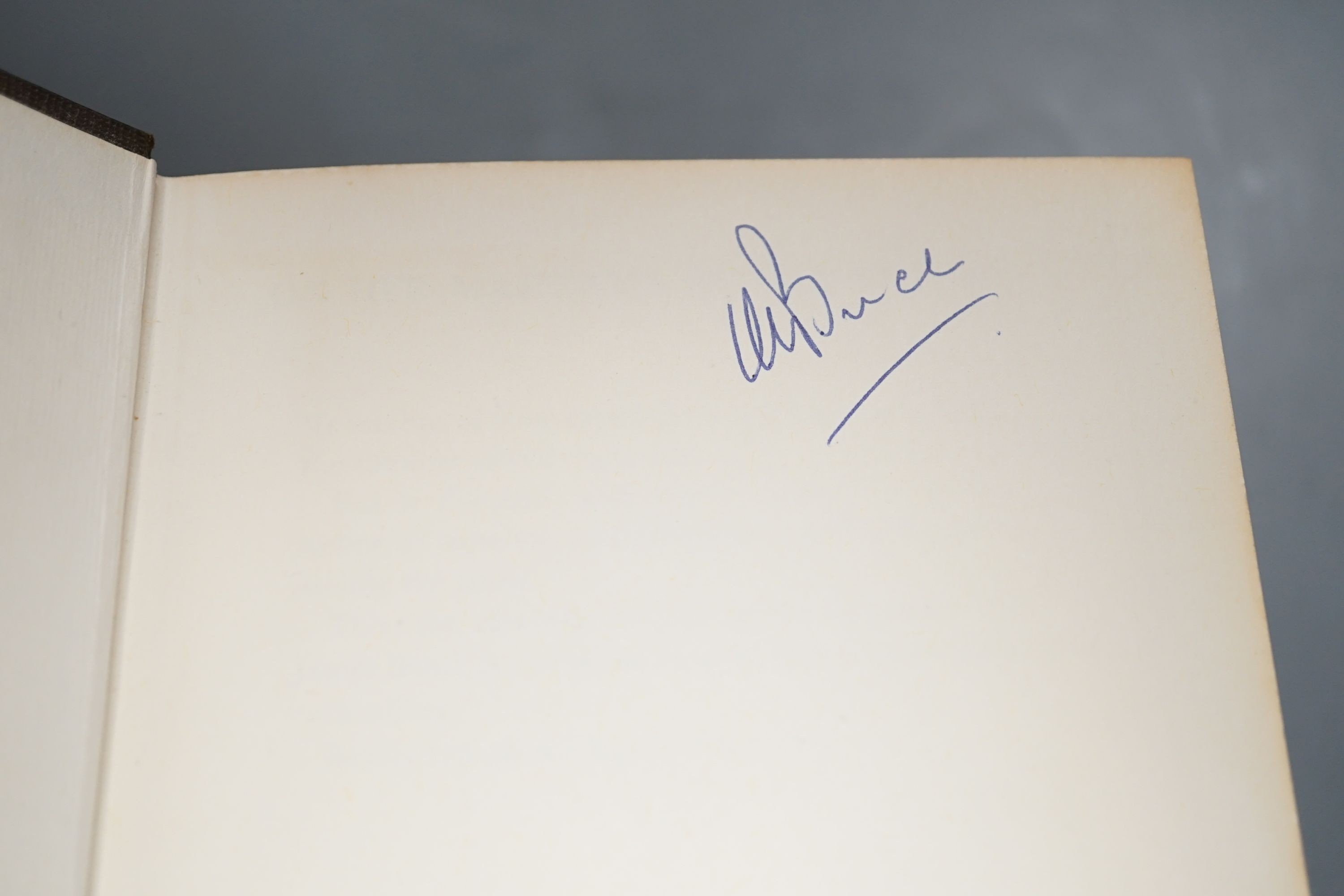 Fleming, Ian - On Her Majesty’s Secret Service, 1st edition, 8vo, black cloth, with white ‘’ski-track’’ motif, with torn and sunned unclipped d/j, owners inscription to front fly-leaf, Jon Cape, London, 1963